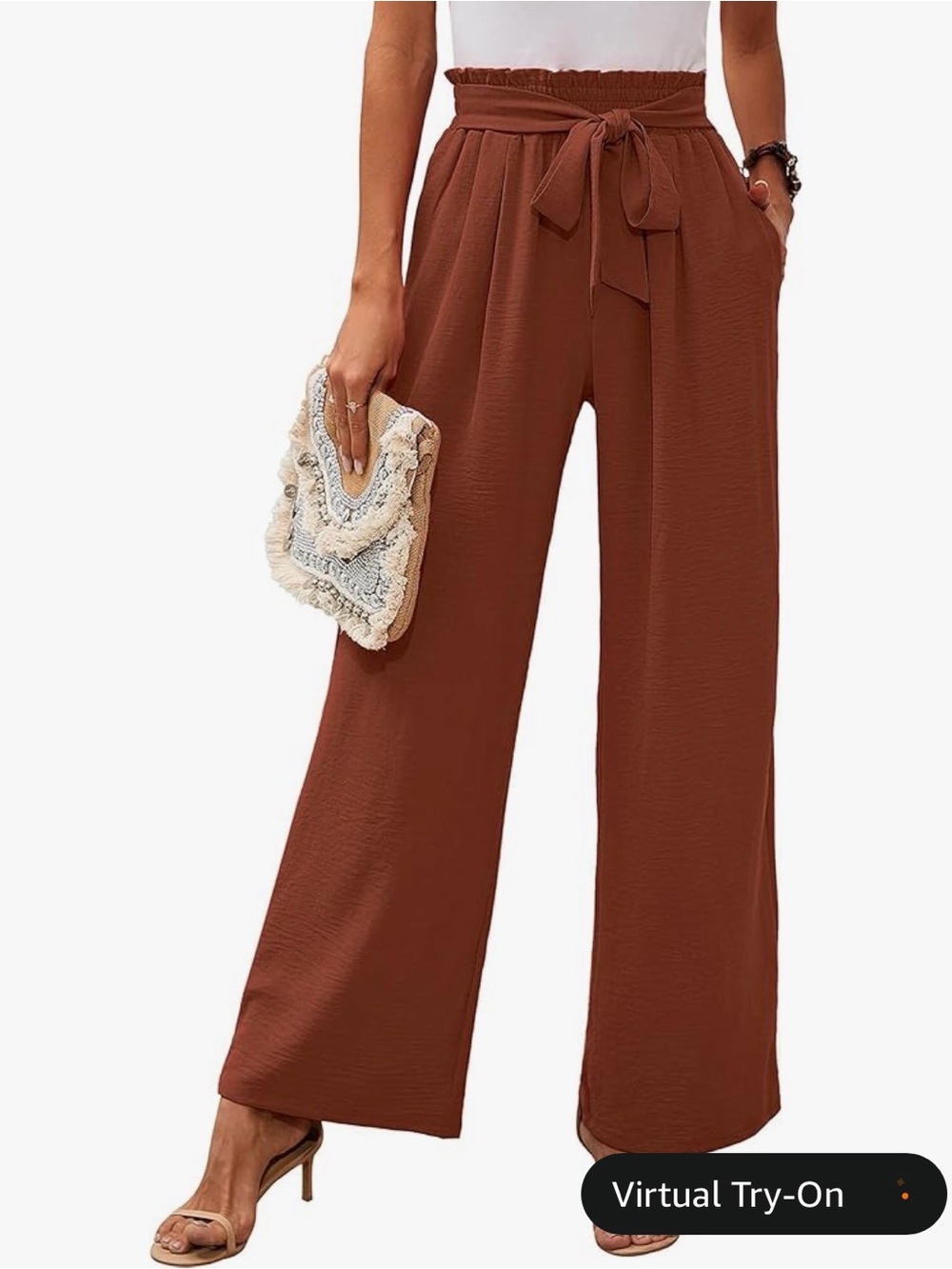 Linen wide leg pants